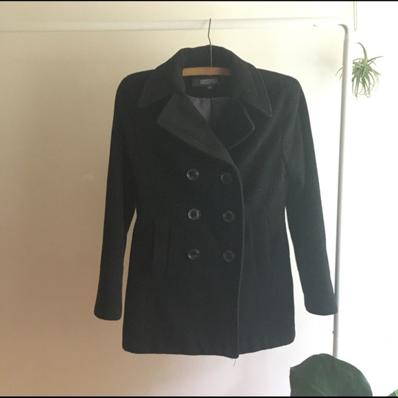 Kenneth Cole Reaction Jackets & Blazers - Kenneth Cole Reaction Classic black pea coat wool